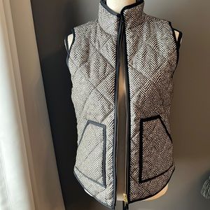 NWOT J. Crew black-and-white herringbone vest